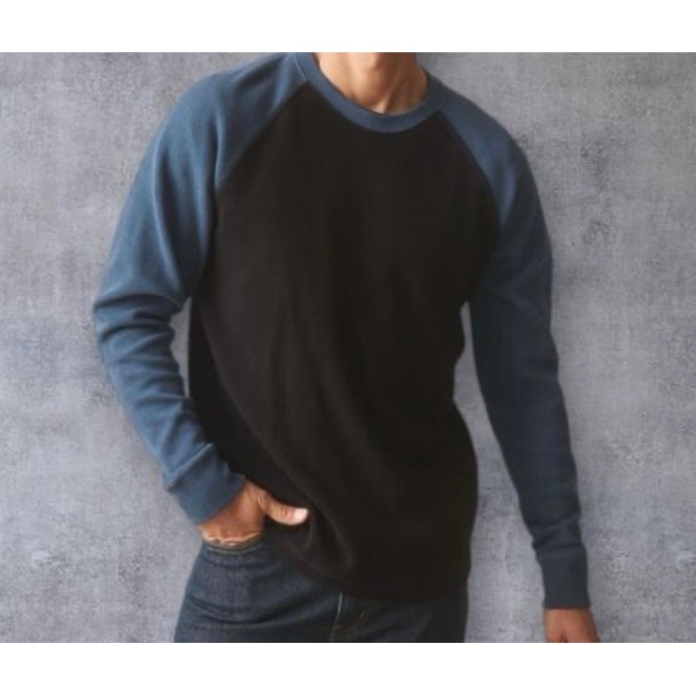NWOT American Giant  French Rib Colorblock Pullover Shirt Medium USA Minimalist